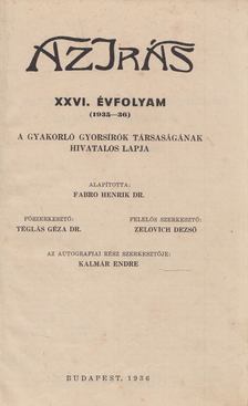 Téglás Géza - Az írás 1935-37. XXVI-XXVII. évfolyamából válogatott példányok (egybekötve) [antikvár]