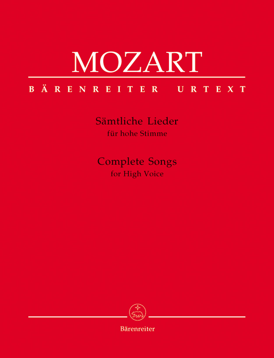 MOZART, W,A, - SAEMTLICHE LIEDER FÜR HOHE STIMME UND KLAVIER URTEXT (E.A.BALLIN)