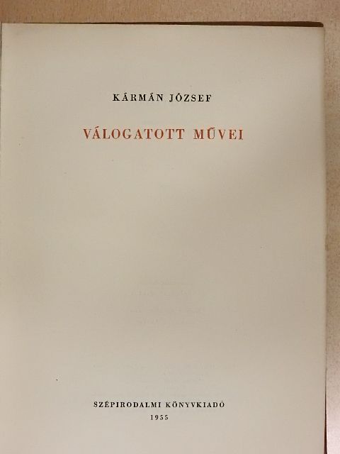 Kármán József - Kármán József válogatott művei [antikvár]