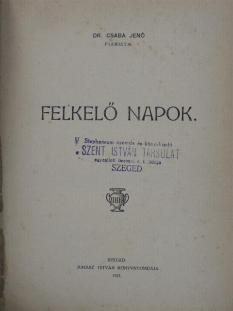 Dr. Csaba Jenő - Felkelő napok [antikvár]