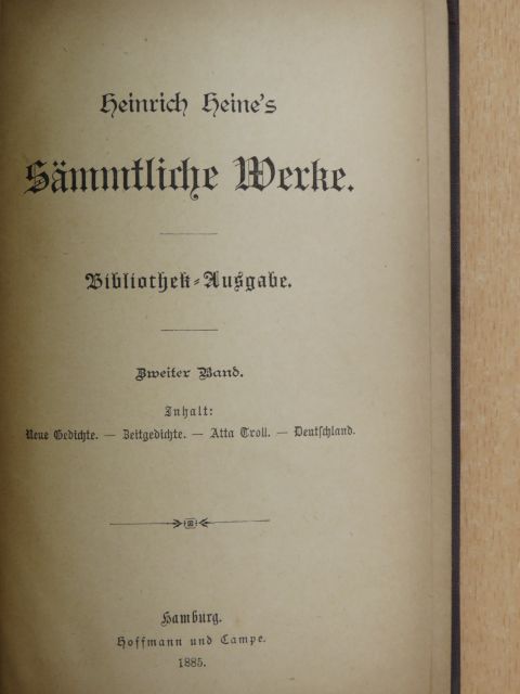 Heinrich Heine - Heinrich Heine's sämmtliche Werke 2. (gótbetűs) [antikvár]