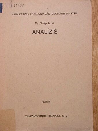 Dr. Szép Jenő - Analízis [antikvár]