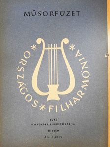 Országos Filharmónia Műsorfüzet 1965/39. [antikvár]