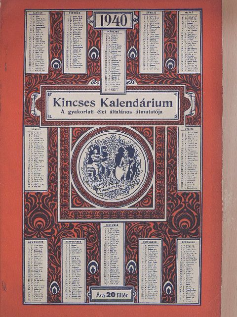 Kádár Erzsébet - Kincses Kalendárium 1940 [antikvár]