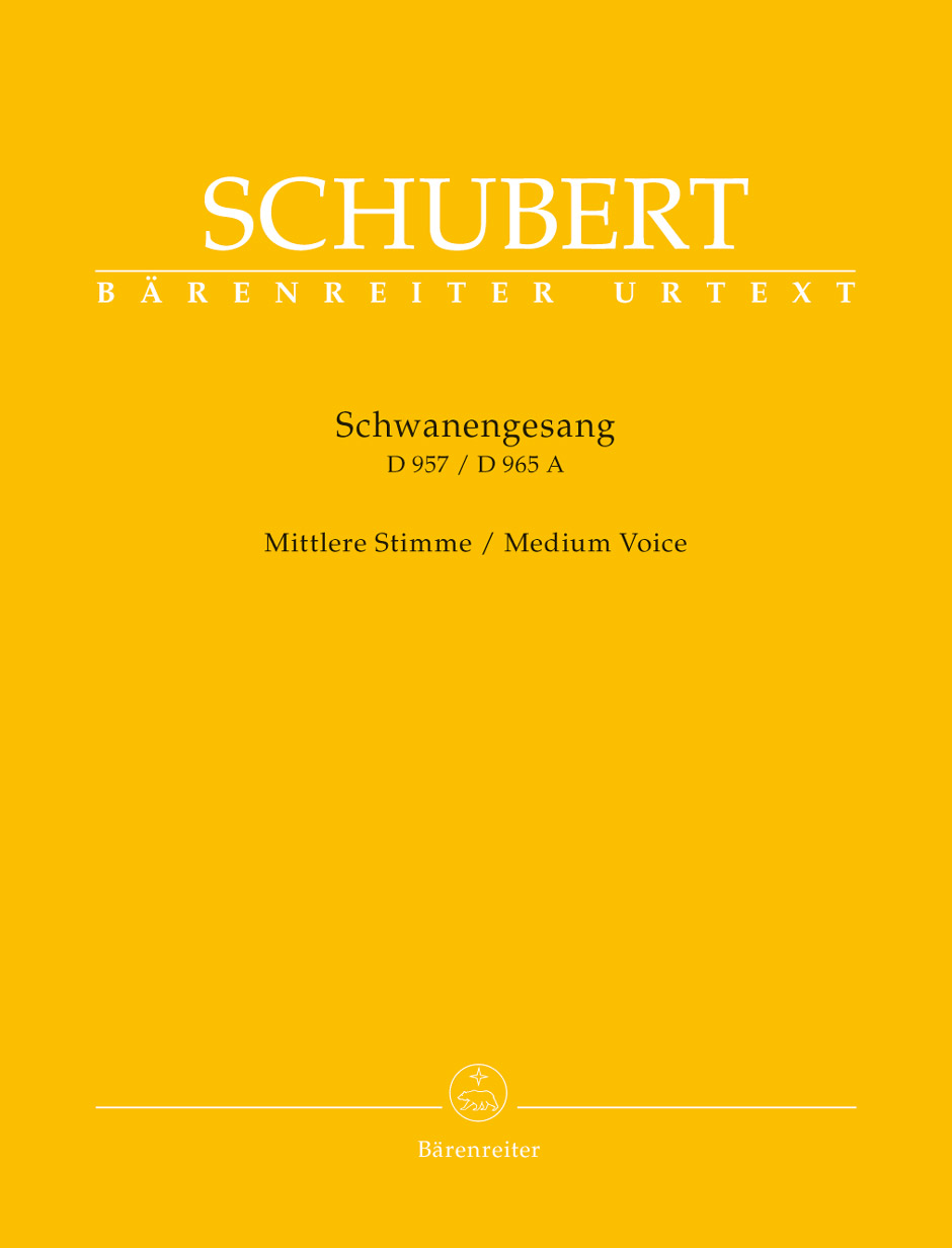 SCHUBERT - SCHWANENGESANG D 957 / D 965, MITTLERE STIMME