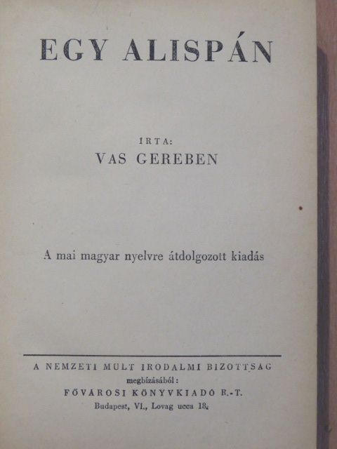 Vas Gereben - Egy alispán [antikvár]