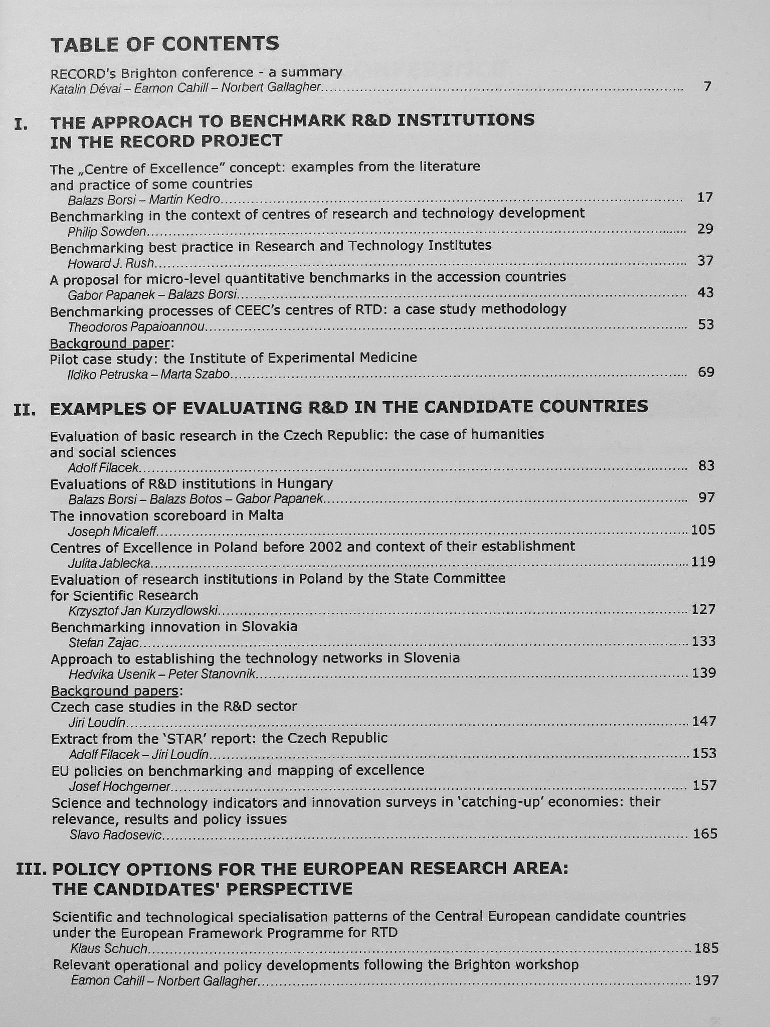 Adolf Filacek - A Methodology for Benchmarking RTD Organisations in Central and Eastern Europe [antikvár]