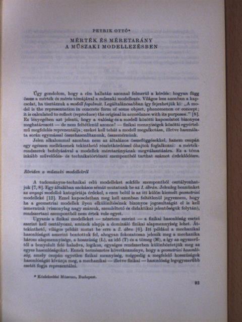 Petrik Ottó - Mérték és méretarány a műszaki modellezésben [antikvár]
