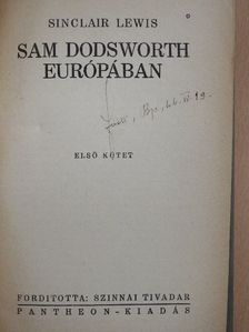 Sinclair Lewis - Sam Dodsworth Európában I-II. [antikvár]