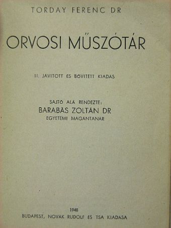 Orvosi műszótár [antikvár]