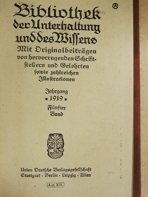 Eva Saldern - Bibliothek der Unterhaltung und des Wissens 1919/5. (gótbetűs) [antikvár]