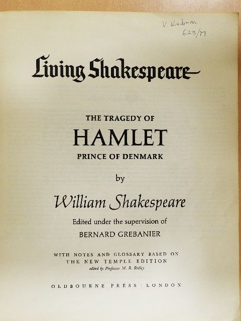 William Shakespeare - The Tragedy of Hamlet Prince of Denmark [antikvár]