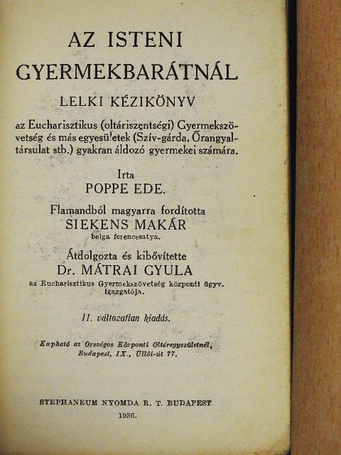 Poppe Ede - Az isteni gyermekbarátnál [antikvár]