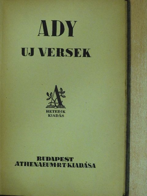 Ady Endre - Uj versek [antikvár]