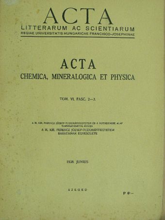 Csokán Pál - Acta litterarum ac scientiarum regiae Univeritatis Hungaricae Francisco-Iosephinae VI./2-3. [antikvár]