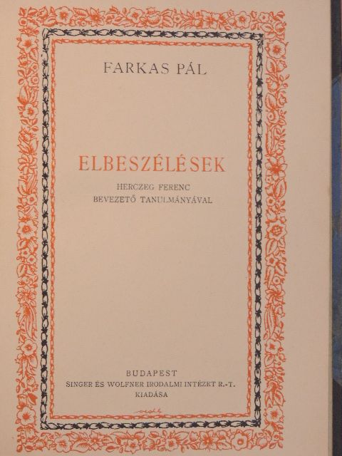 Farkas Pál - Elbeszélések [antikvár]