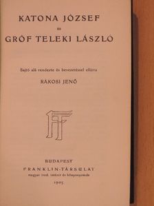 Gróf Teleki László - Katona József és Gróf Teleki László [antikvár]