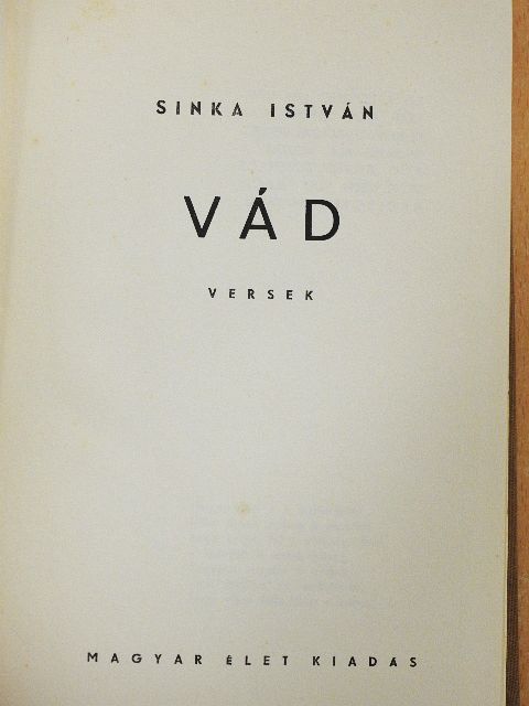 Sinka István - Vád [antikvár]