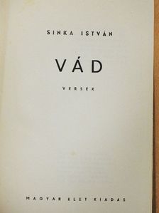 Sinka István - Vád [antikvár]