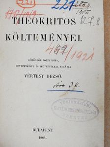 Theokritos - Theokritos költeményei [antikvár]