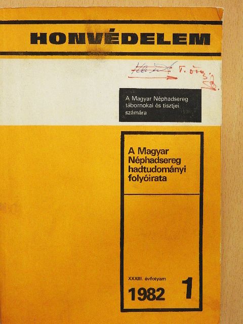 Dr. Varga Gyula - Honvédelem 1982/1 [antikvár]