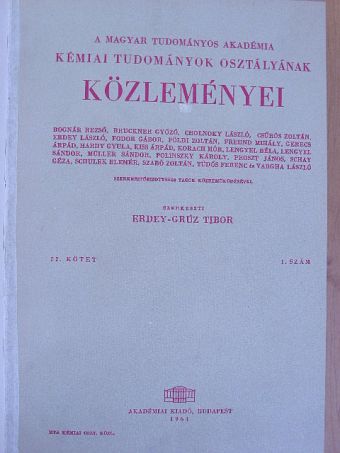Aixinger István - A Magyar Tudományos Akadémia Kémiai Tudományok Osztályának Közleményei 1964-1965/1-4. [antikvár]