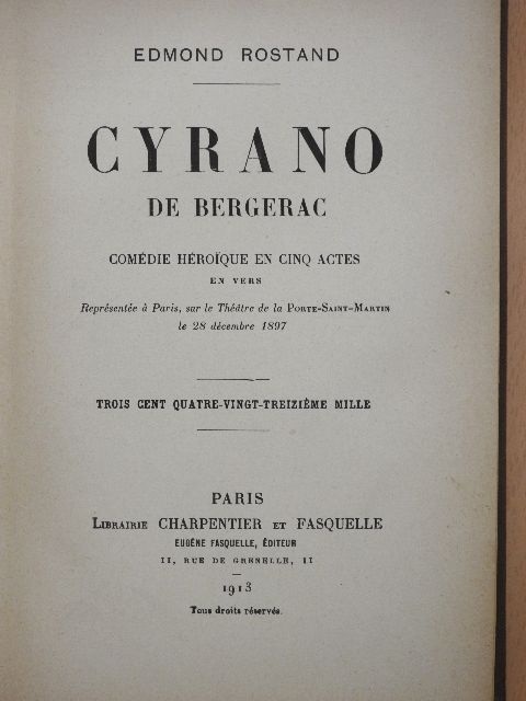 Edmond Rostand - Cyrano de Bergerac [antikvár]