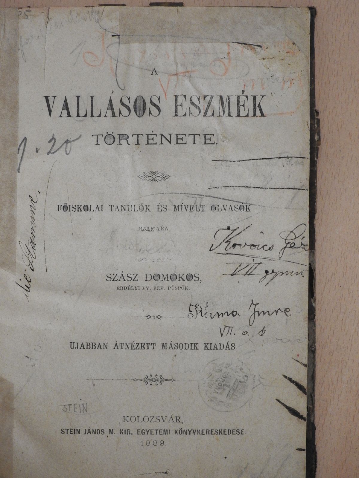 Szász Domokos - A vallásos eszmék története [antikvár]