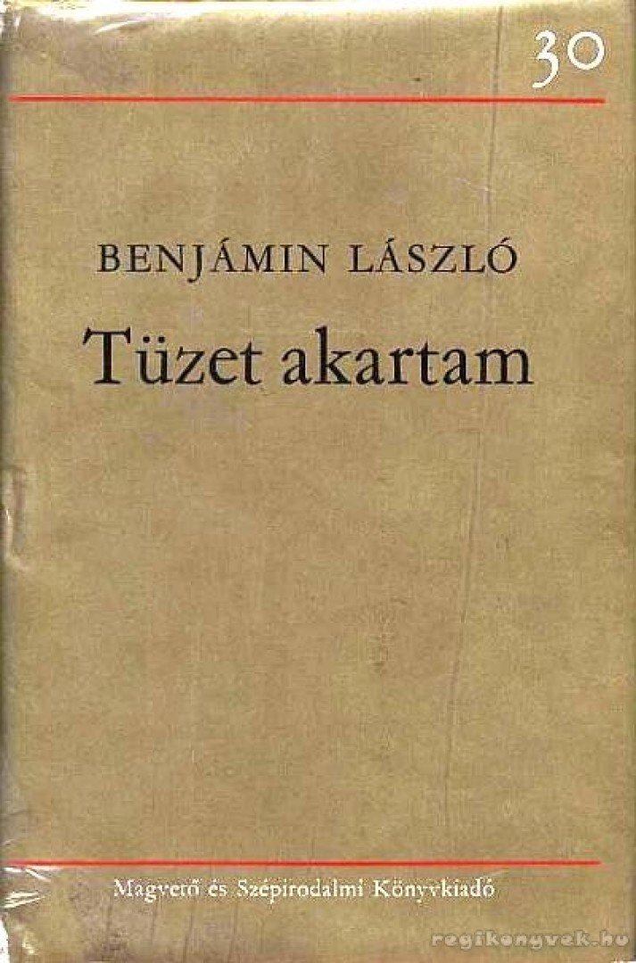 BENJÁMIN LÁSZLÓ - Tüzet akartam [antikvár]