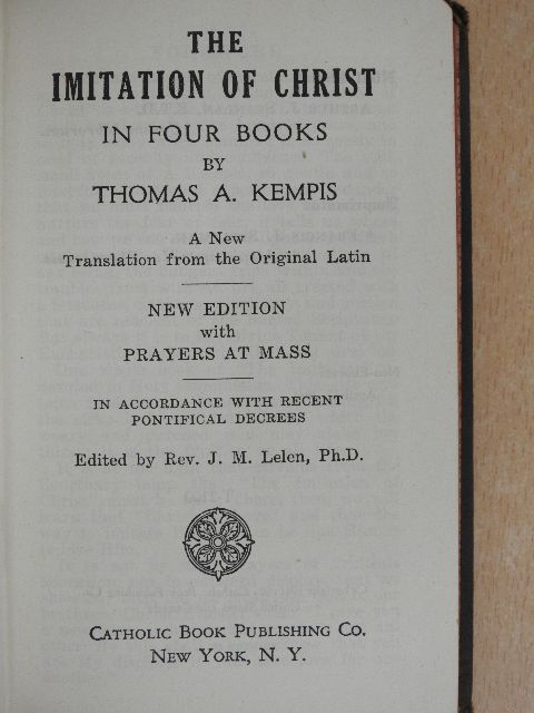 Thomas A. Kempis - The Imitation of Christ in Four Books [antikvár]