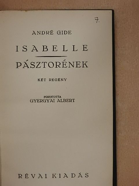 André Gide - Isabelle/Pásztorének [antikvár]