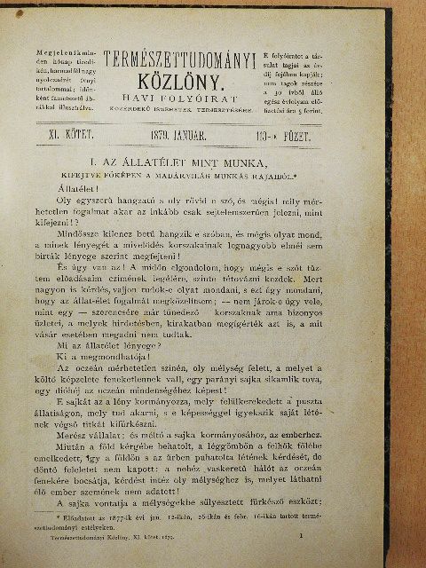 Dapsy László - Természettudományi Közlöny 1879. január-június (fél évfolyam) [antikvár]