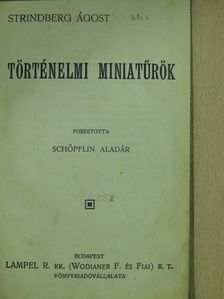 Strindberg Ágost - Történelmi miniatűrök [antikvár]