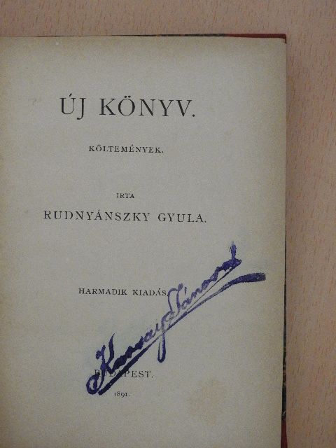 Rudnyánszky Gyula - Új könyv [antikvár]