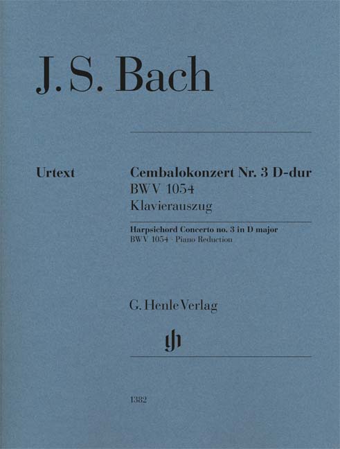 J. S. Bach - CEMBALOKONZERT NR.3 D-DUR BWV 1054 KLAVIERAUSZUG