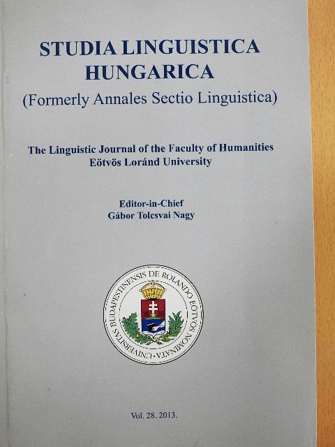 Gábor Tolcsvai Nagy - Studia Linguistica Hungarica 2014/28 [antikvár]