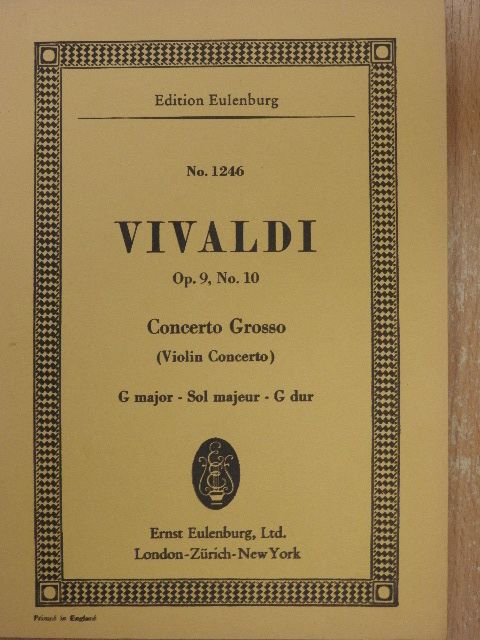 Antonio Vivaldi - Concerto G major for Violin and String Orchestra [antikvár]