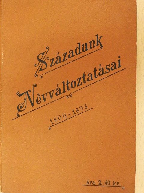 Századunk névváltoztatásai [antikvár]