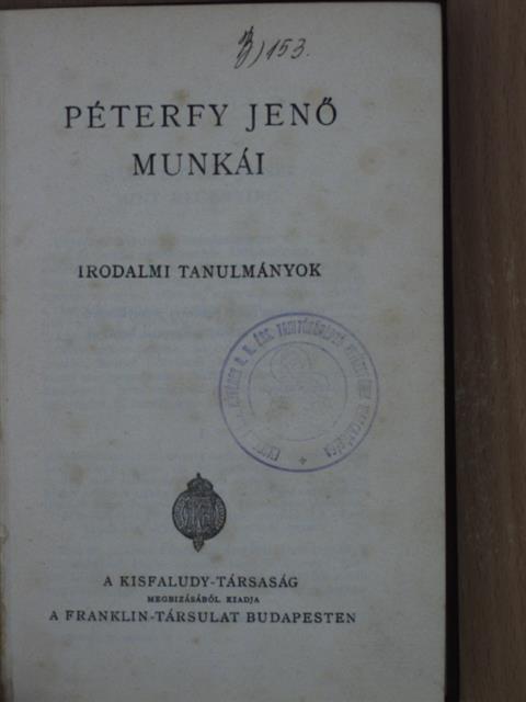 Péterfy Jenő - Péterfy Jenő munkái [antikvár]