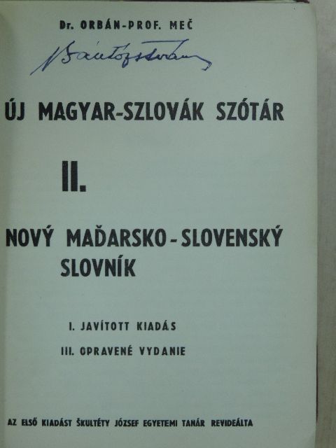 Dr. Orbán Gábor - Új magyar-szlovák szótár II. [antikvár]