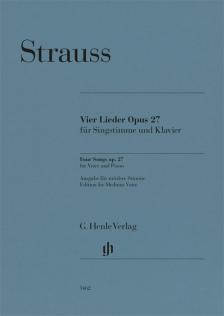 STRAUSS RICHARD - VIER LIEDER OPUS 27 FÜR SINGSTIMME UND KLAVIER. AUS. FÜR MITTLERE STIMME