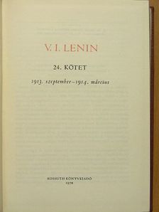 Vlagyimir Iljics Lenin - V. I. Lenin összes művei 24. [antikvár]