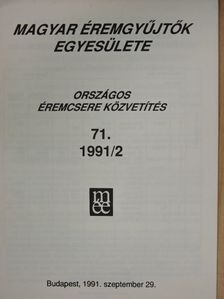 Kuszler István - Magyar Éremgyűjtők Egyesülete Országos éremcsere közvetítés 1991/2 [antikvár]