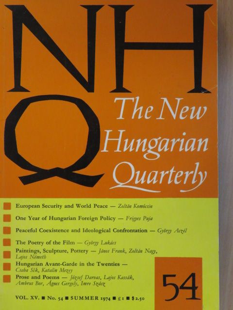 Gergely Ágnes - The New Hungarian Quarterly Summer 1974. [antikvár]