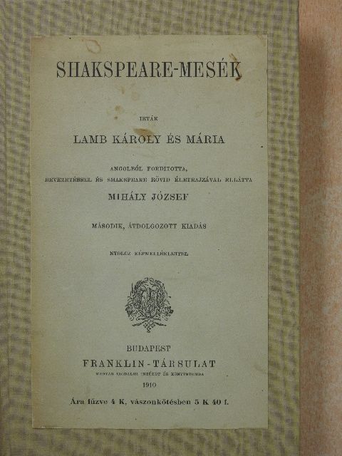 Lamb Károly - Shakspeare-mesék [antikvár]