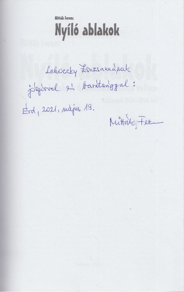 Mitták Ferenc - Nyíló ablakok (dedikált) [antikvár]