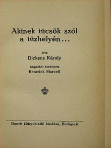 Dickens Károly - Akinek tücsök szól a tüzhelyén... [antikvár]