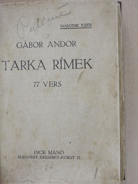 Gábor Andor - Tarka rímek [antikvár]