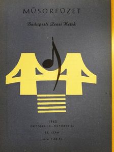 Hamburger Klára - Budapesti Zenei Hetek műsorfüzet 1965/36. [antikvár]