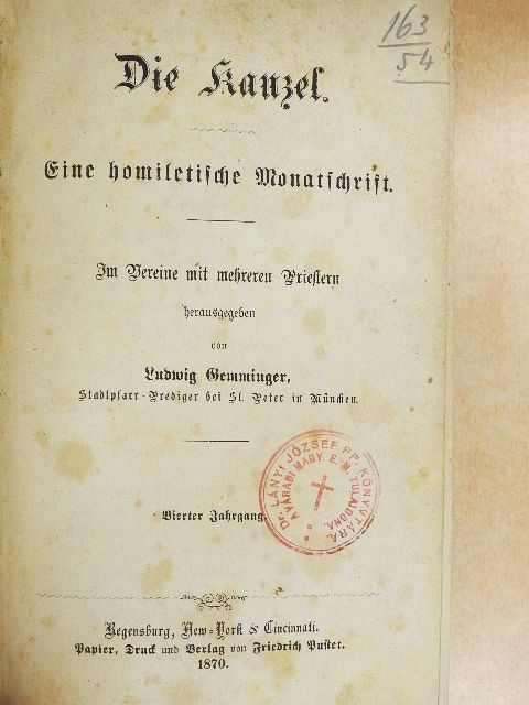 Ludwig Gemminger - Die Kanzel (gótbetűs) [antikvár]